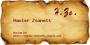 Hasler Zsanett névjegykártya